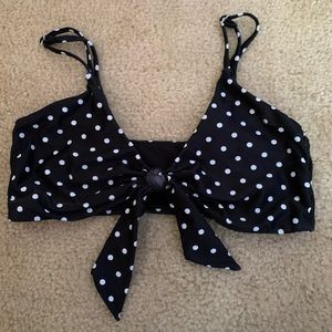 Polka dot swimsuit top can be worn many ways